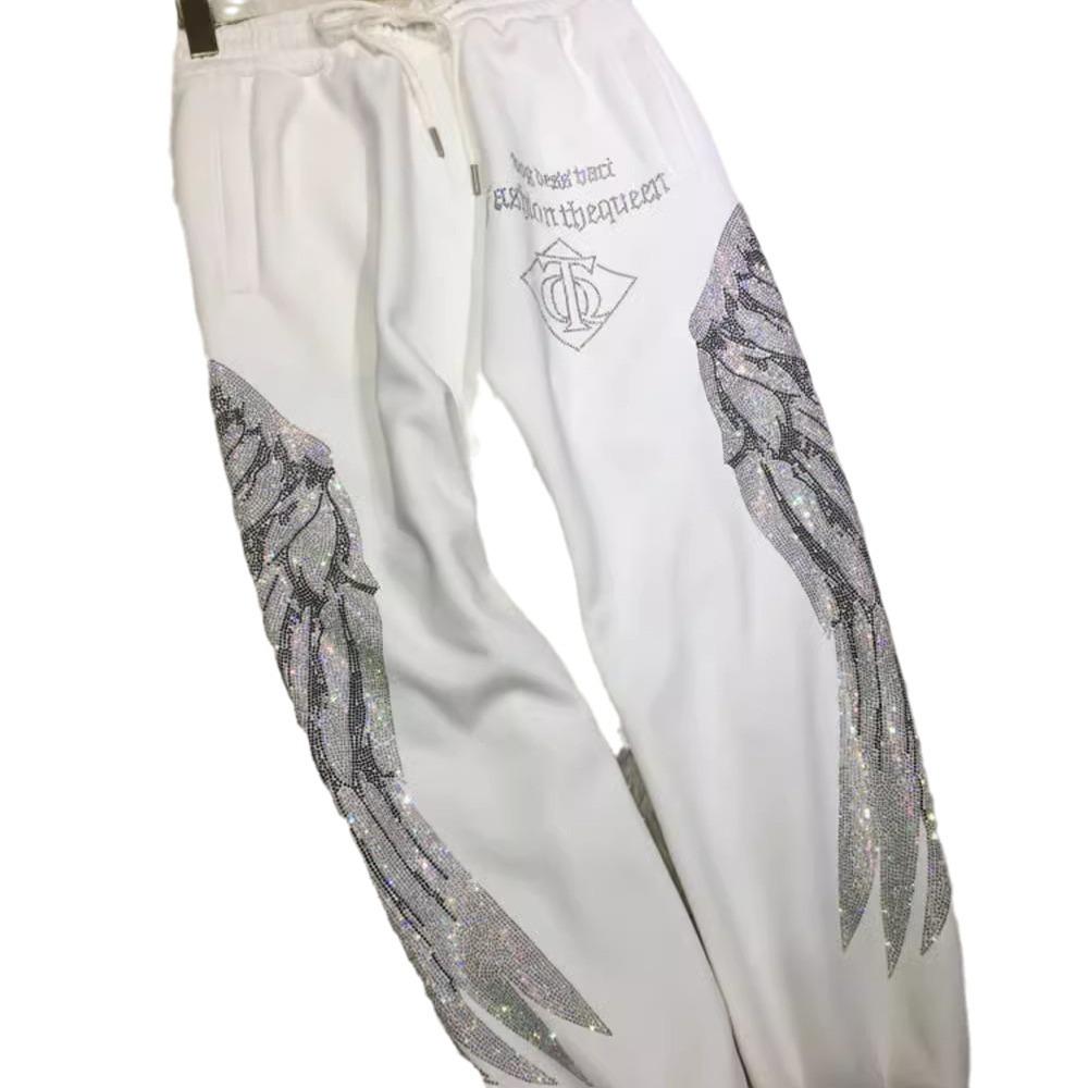 Extra velké zimní plus sametové silné těžké diamantové tepláky pro slim střih, volnočasové, sportovní
