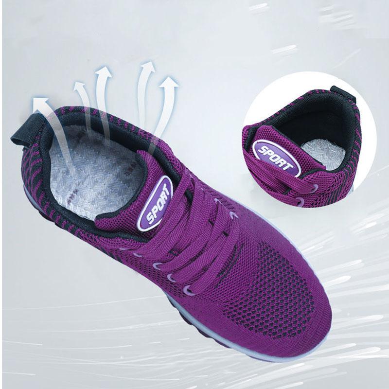 Women's Shoes Walking Casual Shoes Men's and Women's Couples Sneakers Breathable Non-slip Flying Woven Shoes Outdoor Casual Mother Shoes