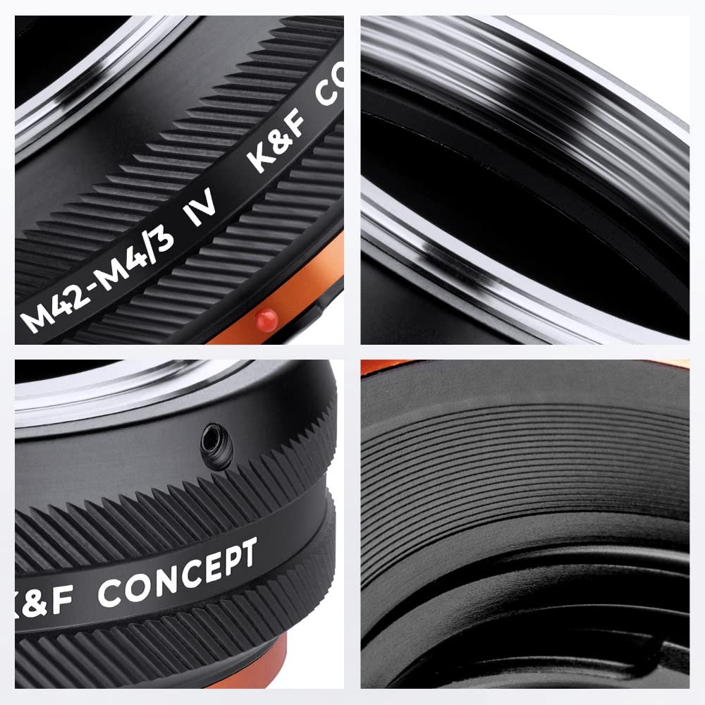 New Concept Lens Mount Adapter Manual M42 Mount Lens to Micro Four Thirds Matte Infinity Focusing K&F M42-M4/3 IV, Focus, Mount, Finish,