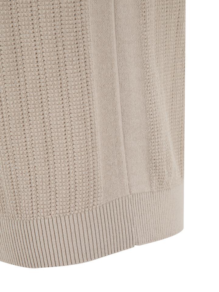 ZIOZIA Men'S) Miracle Cotton Mini Crochet Short Sleeve Sweater_Beige