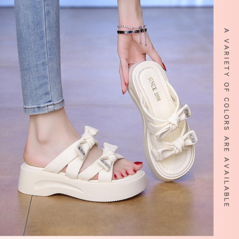 

Модные облачные шлепанцы для женщин, мягкие как подушка, нескользящие сандалии на платформе, легкие летние тапочки для дома и улицы 34 грязно-белый