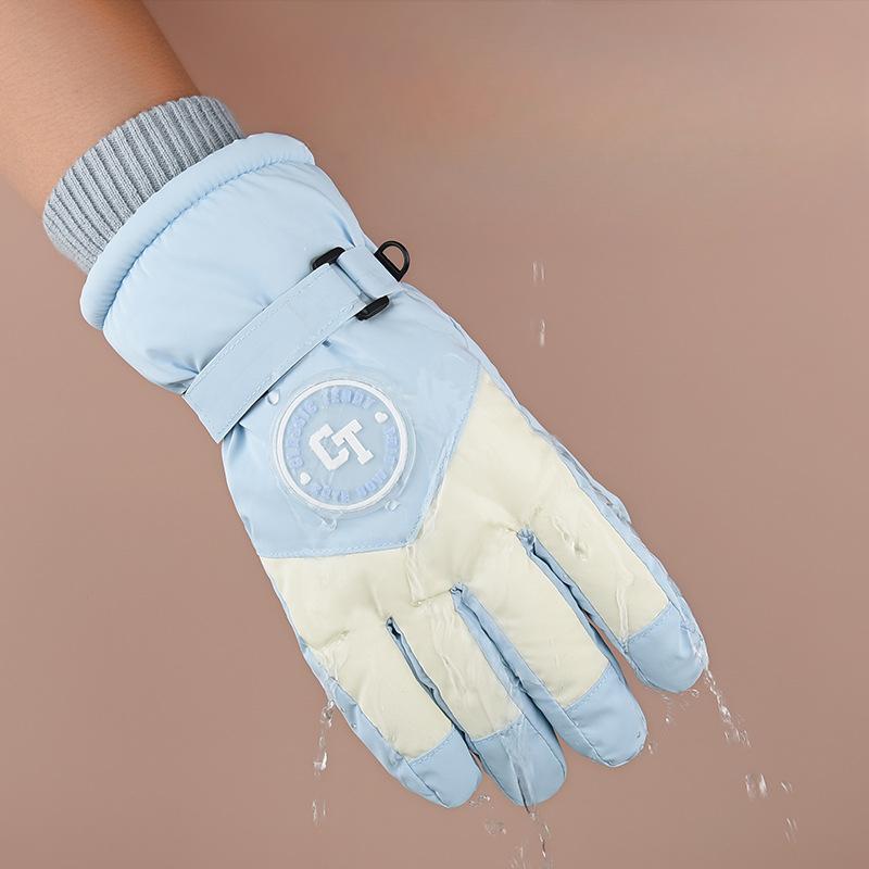 Winter Skihandschuhe Plus Samt Verdickt Warm und Kalt Outdoor-Sportarten Radhandschuhe Winddicht Wasserdicht und Rutschfest Touchscreen