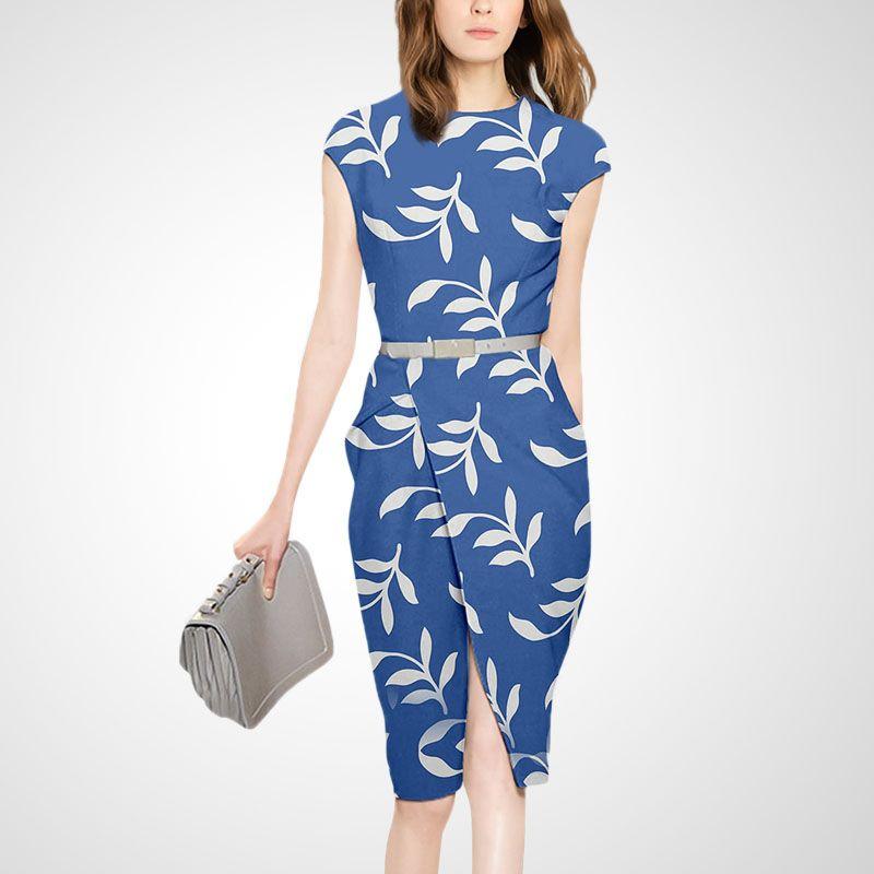 

Нишевый стиль, элегантность, высокая талия, платье с асимметричным подолом, омолаживающий эффект Blue Print S(In stock)