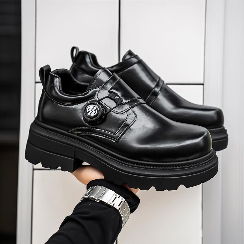 

Мужские лоферы ручной работы, слипоны, модная повседневная обувь, толстая подошва, кожаные, на шнуровке, удобная обувь для ходьбы, мужская трендовая обувь 38