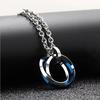 Men's Korean Style Hip Hop Triple Ring Titanium Steel Pendant Necklace – Trendy, Simple Jewelry Accessory