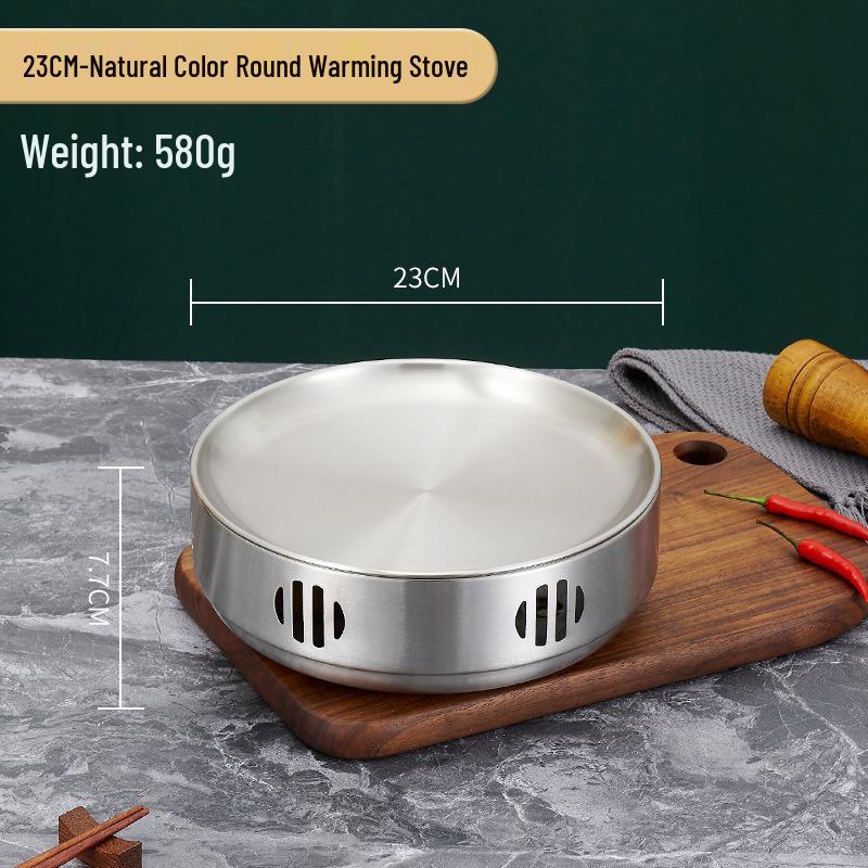 Korean-Style Stainless Steel Round BBQ Warming Stove for Restaurants