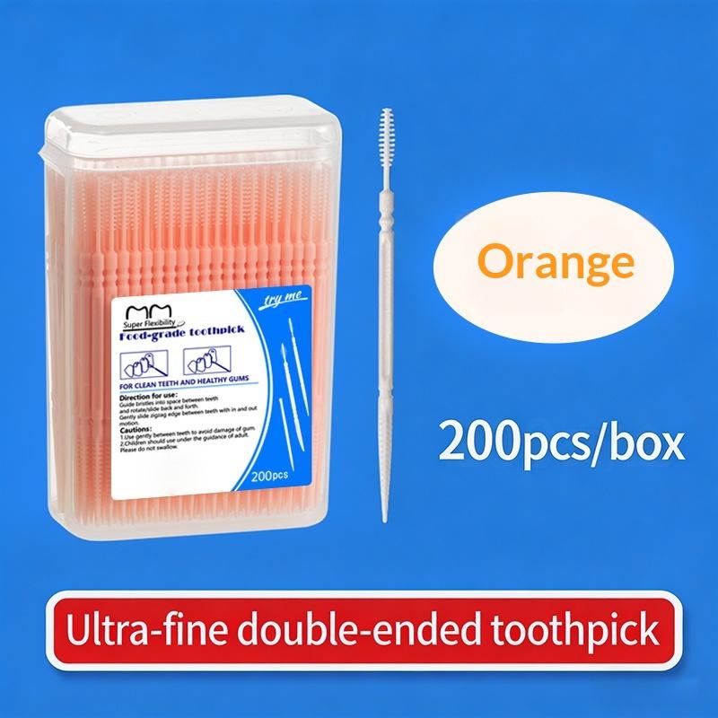 High-end Disposable Toothpick Brush 200pcs Ultra-fine Portable Family Box Double-head Sticks Toothpick