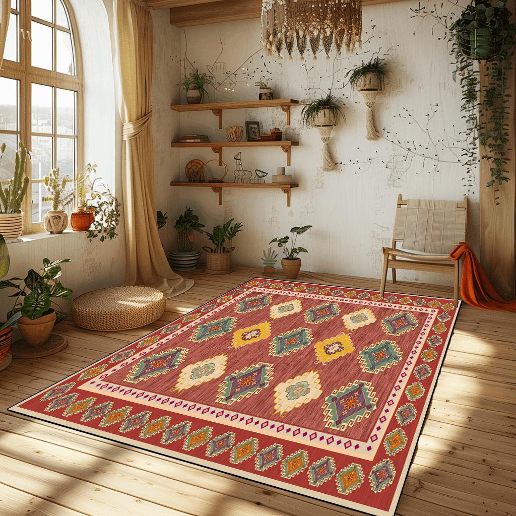 Bohemian Ethnic Carpets for Living Room New Morocco Style Bedroom Rugs Portable Coffee Tables Mat Washable Large Area Carpet