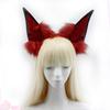 Handmade Plush Dog Ear Headband Cosplay Accessory Anime Conventions Doberman Style Ears In Brown White Red