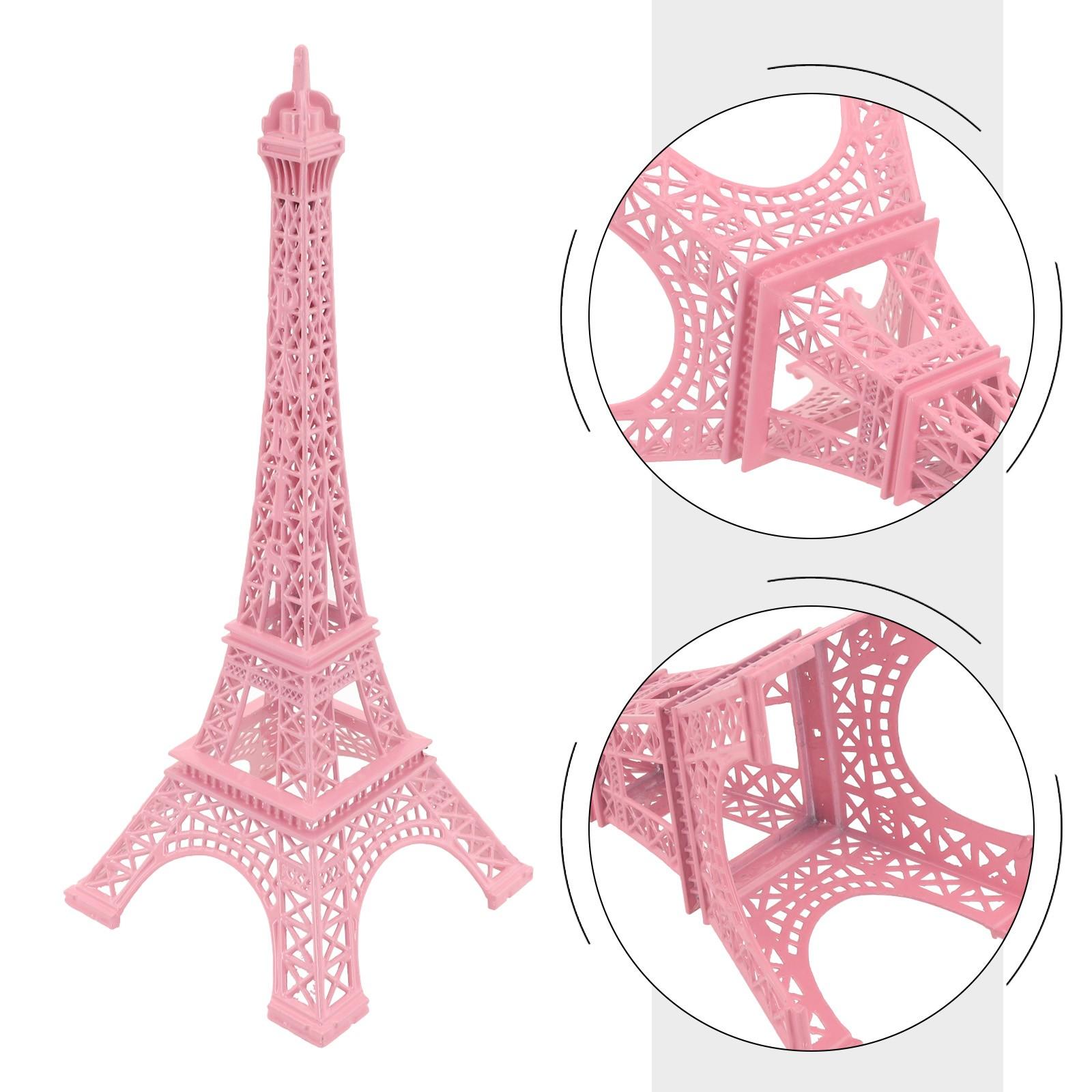 

Intricate Pink Eiffel Tower Decor European style Figurine Alloy Material