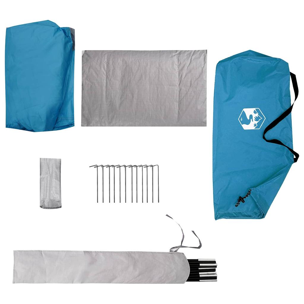 Trekking Tent Blue 2 Person Tent 185T Polyester with PU Coating