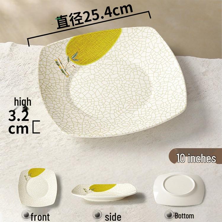 Melamine Rectangular Porcelain-Style Plate for Hot Pot & Side Dishes
