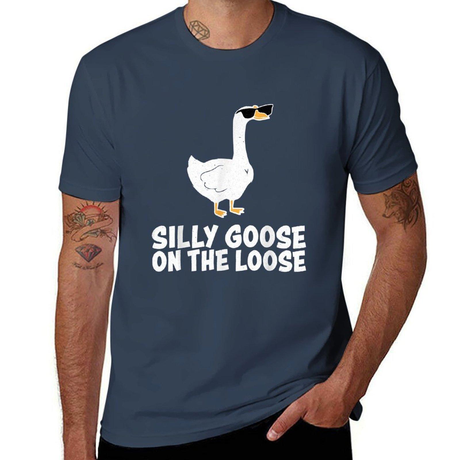 Silly Goose On The Loose Funny TShirt Large Size Breathable Tee S