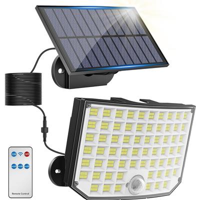 256 LED Solarleuchte Außen Wasserdicht mit Bewegungssensor Flutlicht Fernbedienung 3 Modi für Terrasse Garage Hinterhof