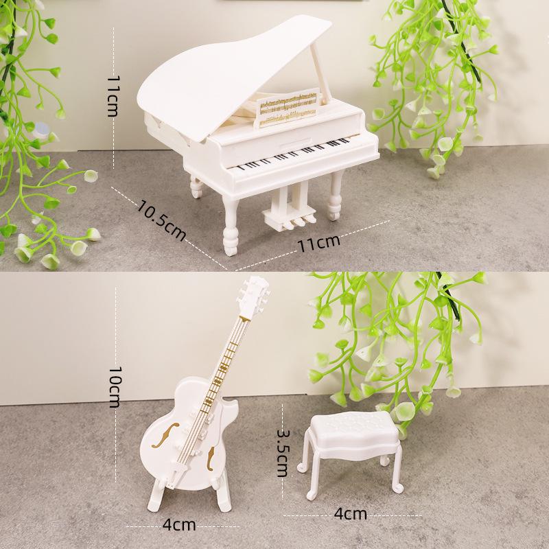 Miniature Dollhouse Grand Piano & String Instruments Set