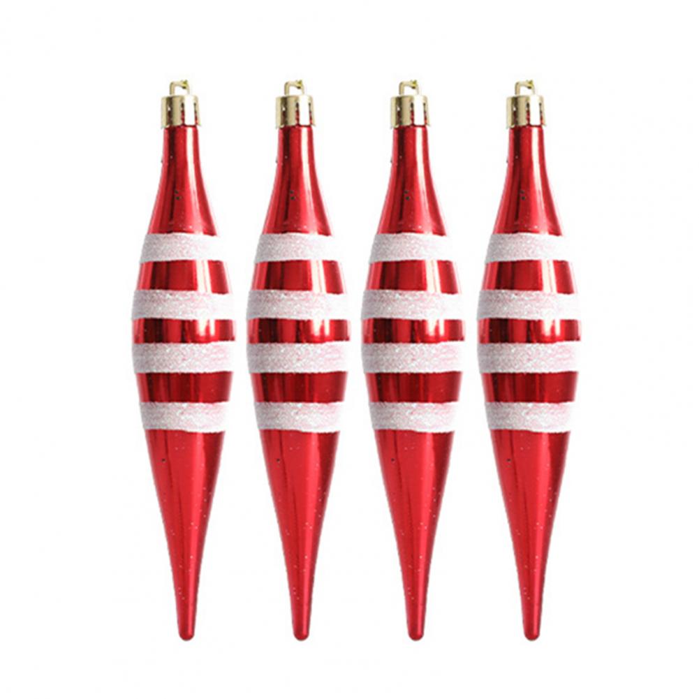 4 Pcs Christmas Painted Pendant Set Cone-shaped Holiday Decorations Hanging Pendants Tree Balls Ornaments Set For Home Party