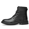 Fashion Men Winter Shoes Formal Dress Boots Black Motorcycle Boots Warm Oxford Ankle Men's Boots Genuine Leather High Quality Big Siz 50