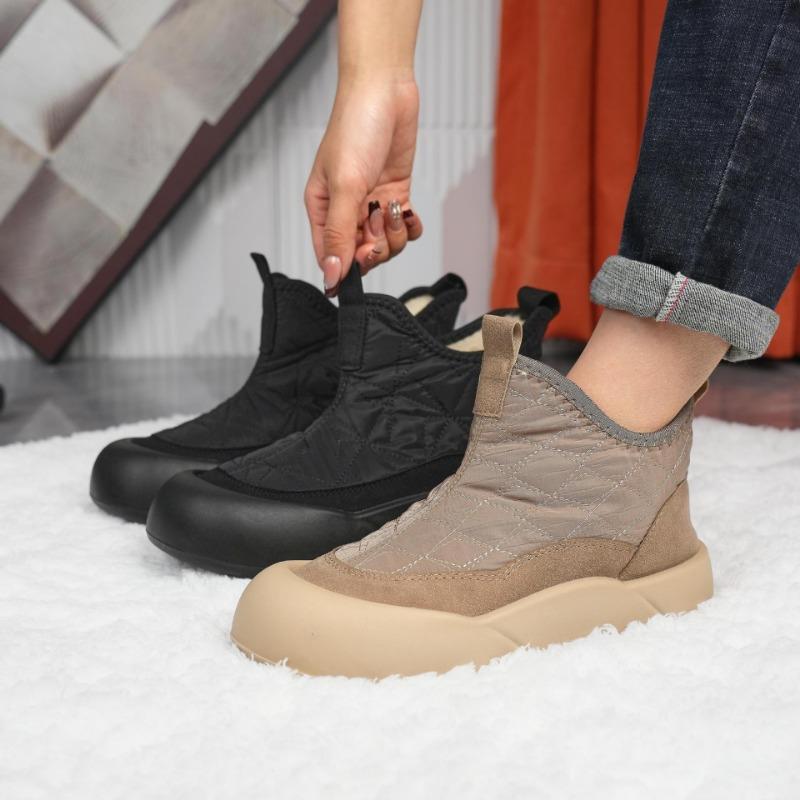 Höhenvergrößernde Schneestiefel High-Top Lässige Damenschuhe Fleece und Verdickte Baumwollstiefel