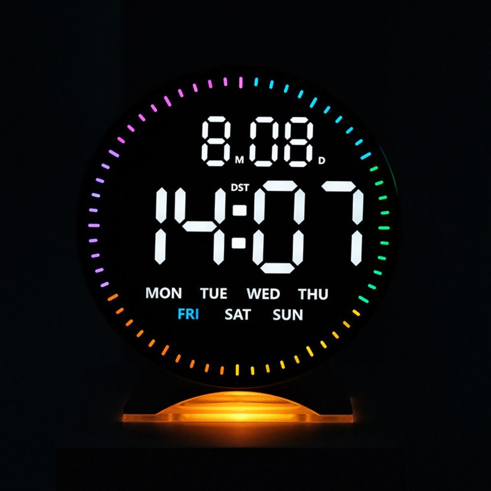 Multi-functional LED Alarm Clock Running Second Display Table Clock Digital LED Clocks  for Bedroom