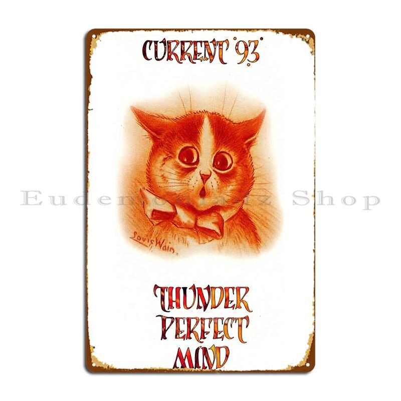 Current 93 Thunder Perfect Mind Кот Луи Уэйна Психоделический Неофолк Металлическая Табличка Создайте Дизайн Гостиной Кухни Жестяная Табличка Постер 20x30cm（7.8x11.8inch）