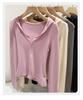 Damen Koreanischer Rosa Kapuzen-Strick-Cardigan-T-Shirt - Herbst/Winter 2025 Kollektion, Vielseitig als Innenlage oder Oberbekleidung