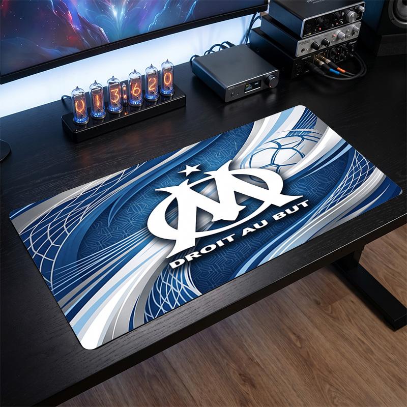 Olympique Lyonnais FC Theme Pattern Mouse Pad, Soccer Logo Design XXL Gaming Desk Mat Non-Slip Computer Mouse Pad