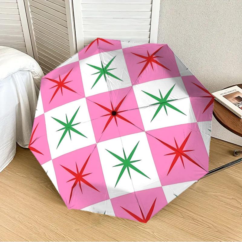 

1pc Star Pattern Automatic Folding Umbrella, 8-Rib Durable Frame, Durable Foldable Design - Elegant Gift for Commute yy251210074
