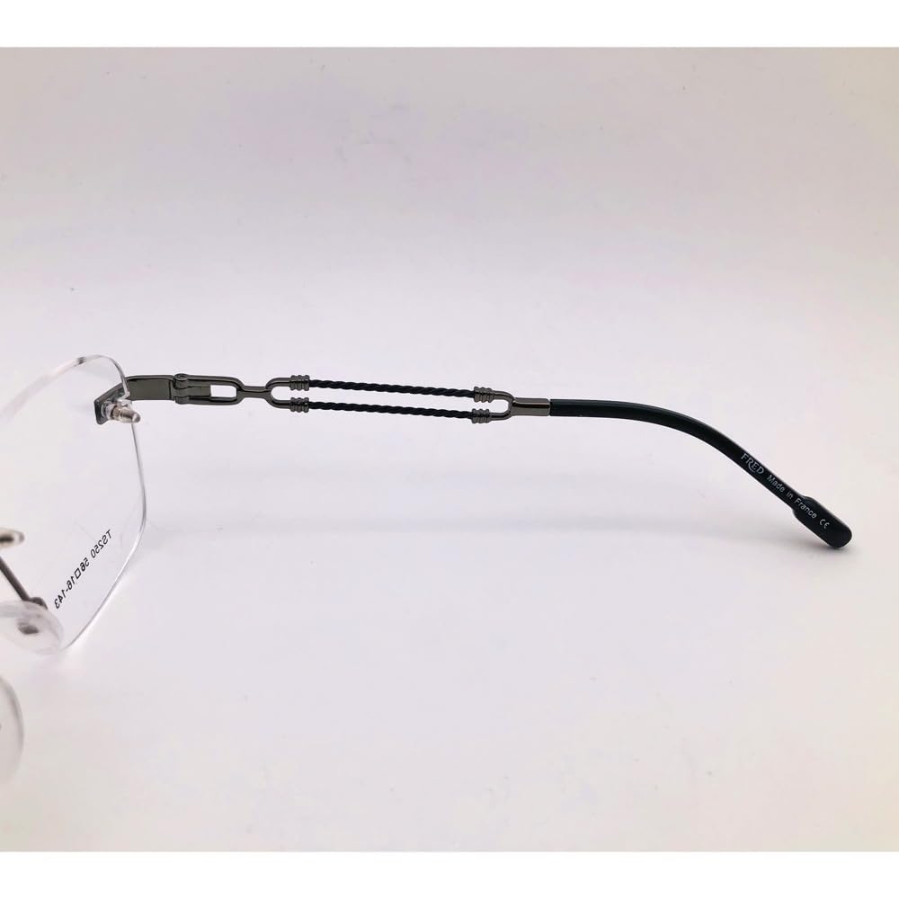 RSINC Rimless Frame | Spectacle Eyeglass Metal Cup For Men & Women for Fashion  TS250 56-16-143 C2 BR 3 (Gun Black) FR Gun Black TS250 C5 | BR 3