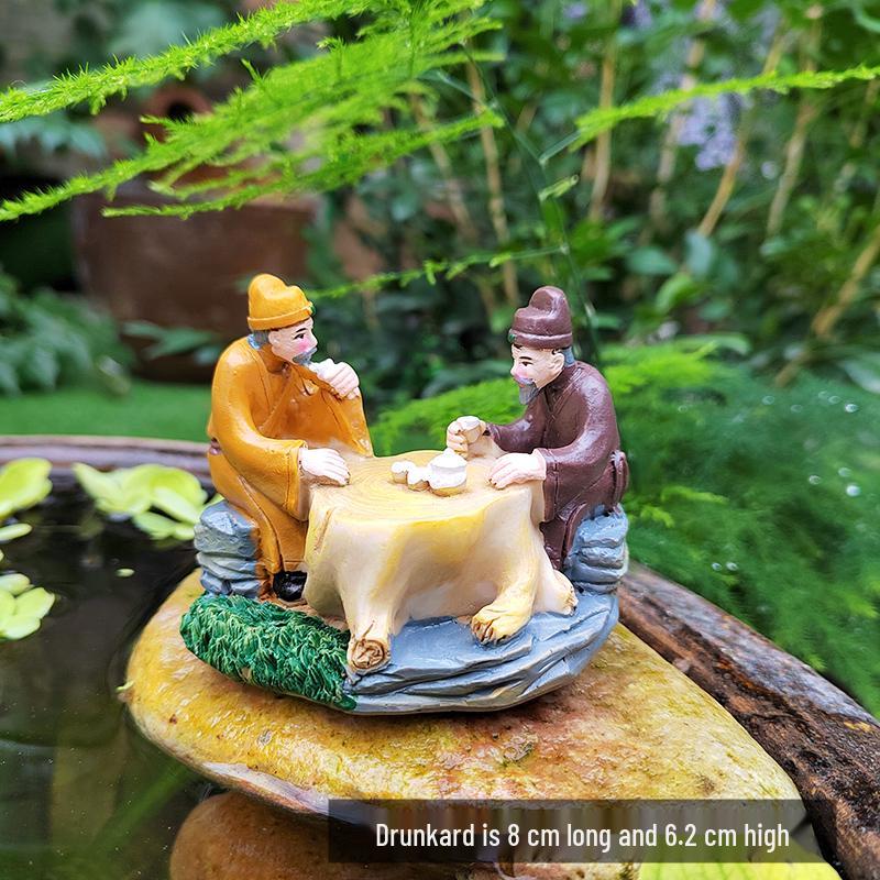 Jiang Taigong Fischer Ornaments für Hof Fischteich Felsen Bonsai Dekor