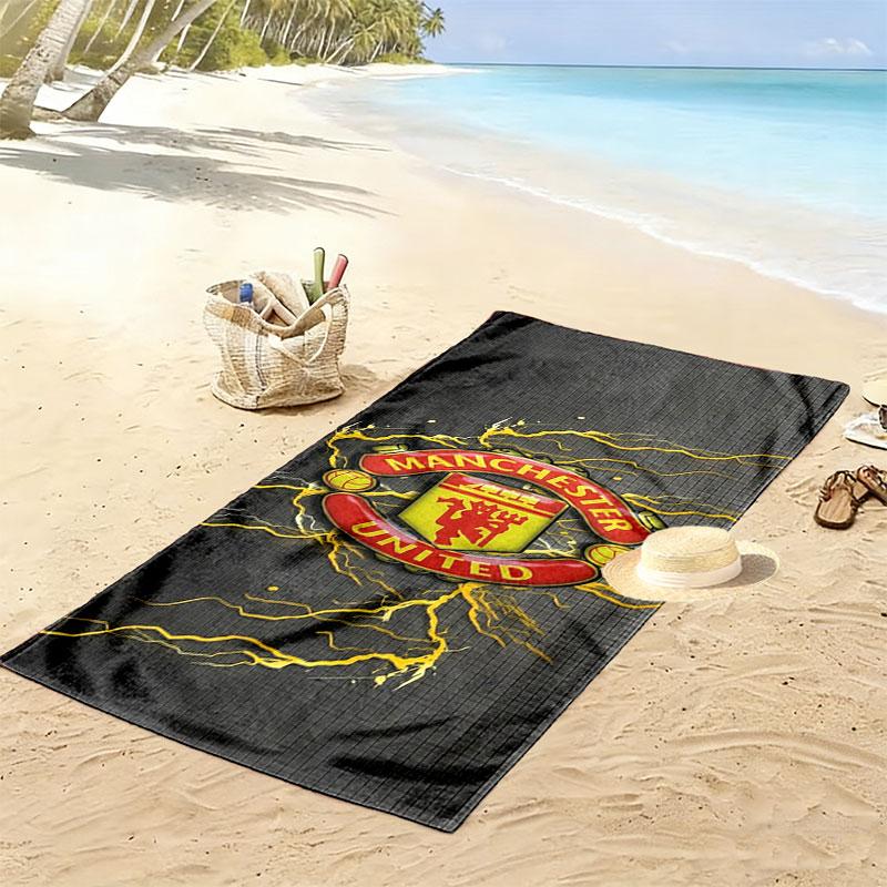 Manchester United F Print Beach Towel, Large Soft Quick Dry Towel for Beach Camping Swimming