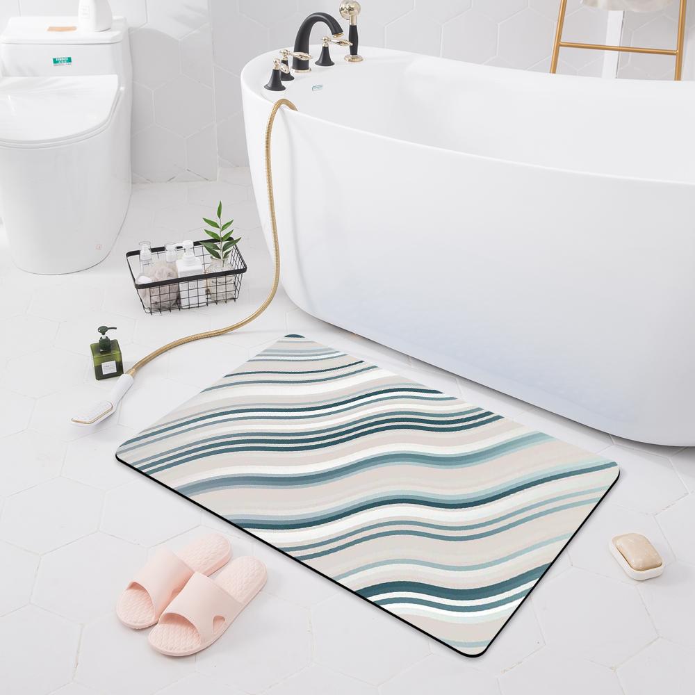Tapete absorvente antiderrapante, capacho para porta de banheiro, piso de vaso sanitário, chuveiro, banheira, tapete de cozinha moderno