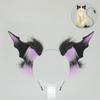 1Pc Faux Furs Bat Ears Headband Hairband Devil Tail Demons Costume Accessories for Carnival Halloween Cosplay Party Props