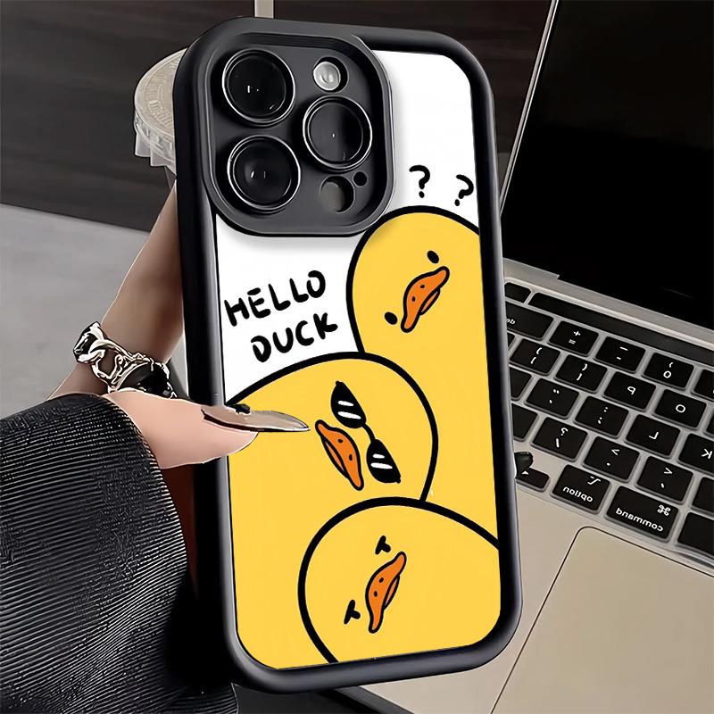 Handyhülle für iPhone 17 Air 16E 15 16 Pro Max Lustige Süße Cartoon-Ente Hülle 14 Plus 13 12 Mini Weiche Schale Silikon Fundas