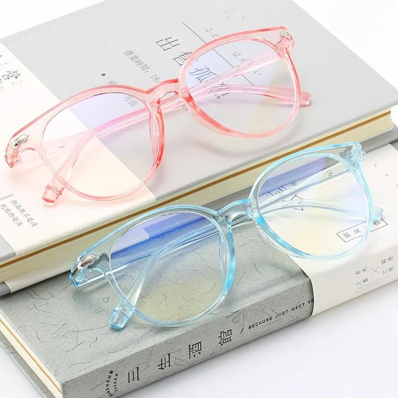 Popular Retro Fashion Flat Eyeglass Oversized Transparent Color Frames Artistic Versatile Fashionable Glasses Computer Eyewear