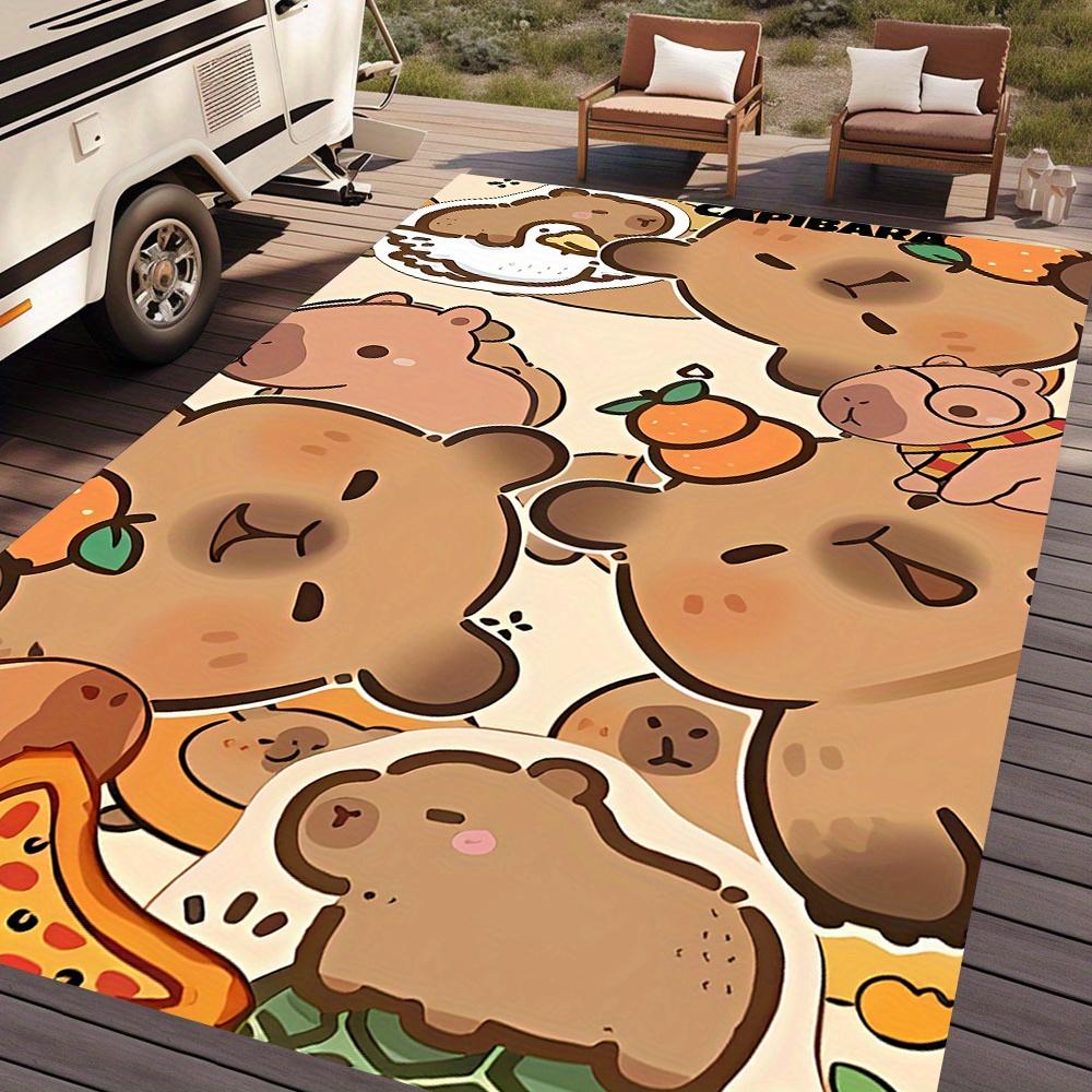 

Cute Capybara Cartoon Carpet Mat Rug Home Decoration for Kids Room Living Room Playful Animal Design Living Room Decoration 40X60CM