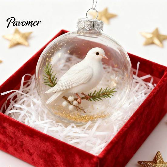 Collectible Bird Glass Ornaments Nature Faux Crystal Ornament Handmade 3D Warmth And Meaning Set Clear Plastic Christmas Ball Holiday Decor Loved One