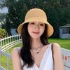 Hat Women'S Summer Knitted Basin Hat Sunscreen Visor Hat Hollow Breathable Bucket Hat Showing Face Small Bucket Hat Tide