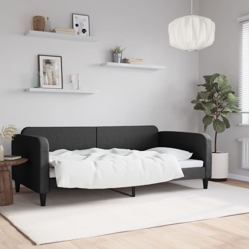 Daybed Black 100x200 cm Fabric
