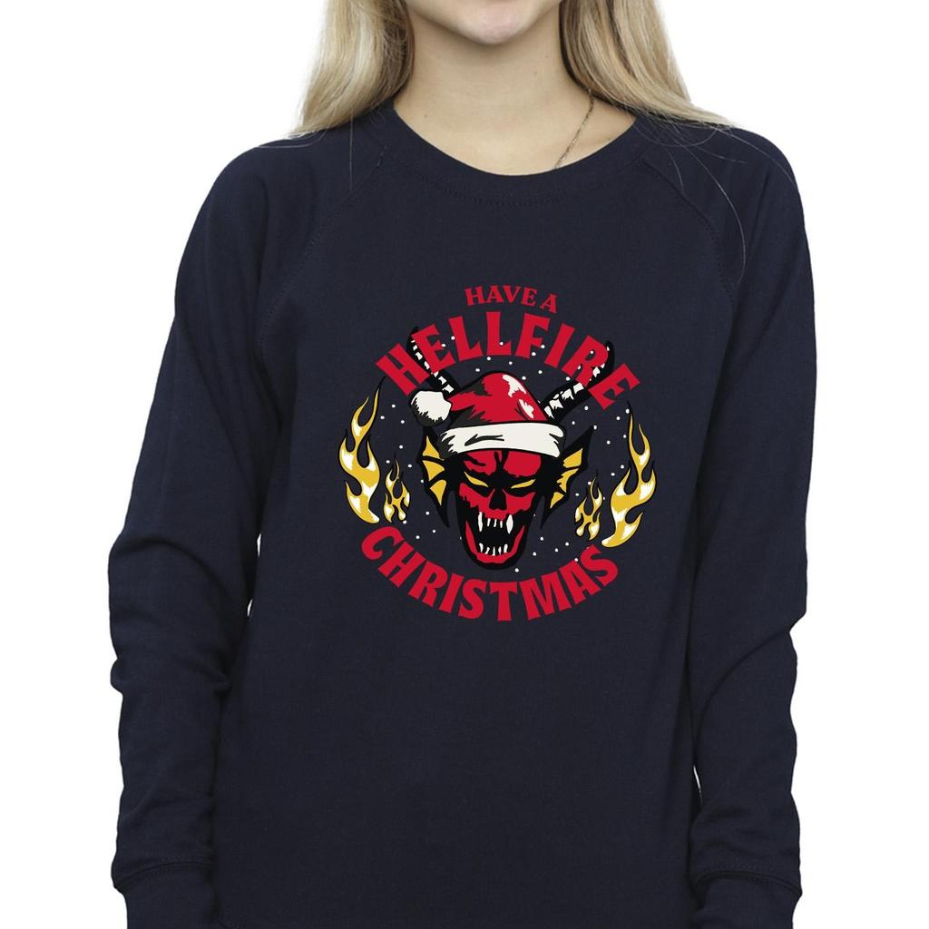 Netflix Womens/Ladies Stranger Things Hellfire Christmas Sweatshirt