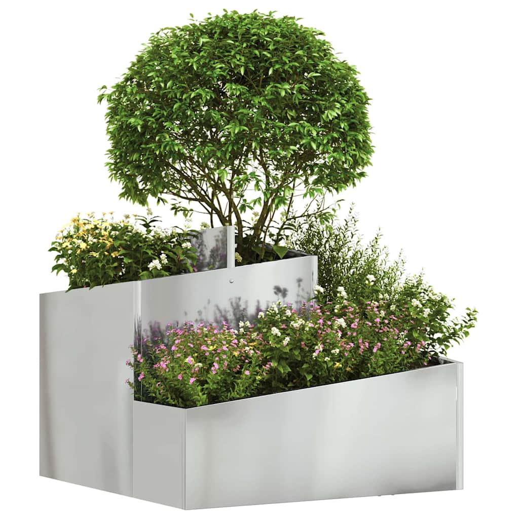 Garden Planter Silver 60 X 60 X 50 Cm Galvanized Steel