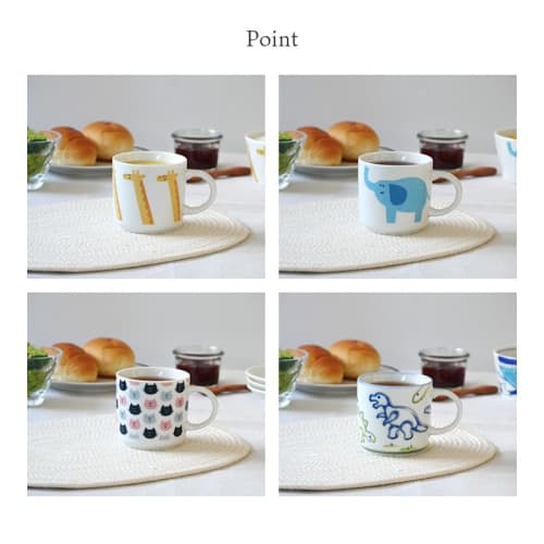 EAST Table Kids' Animal Cat Mug, 210cc, Made In Japan, Microwave and Dishwasher Safe, 13-012-03