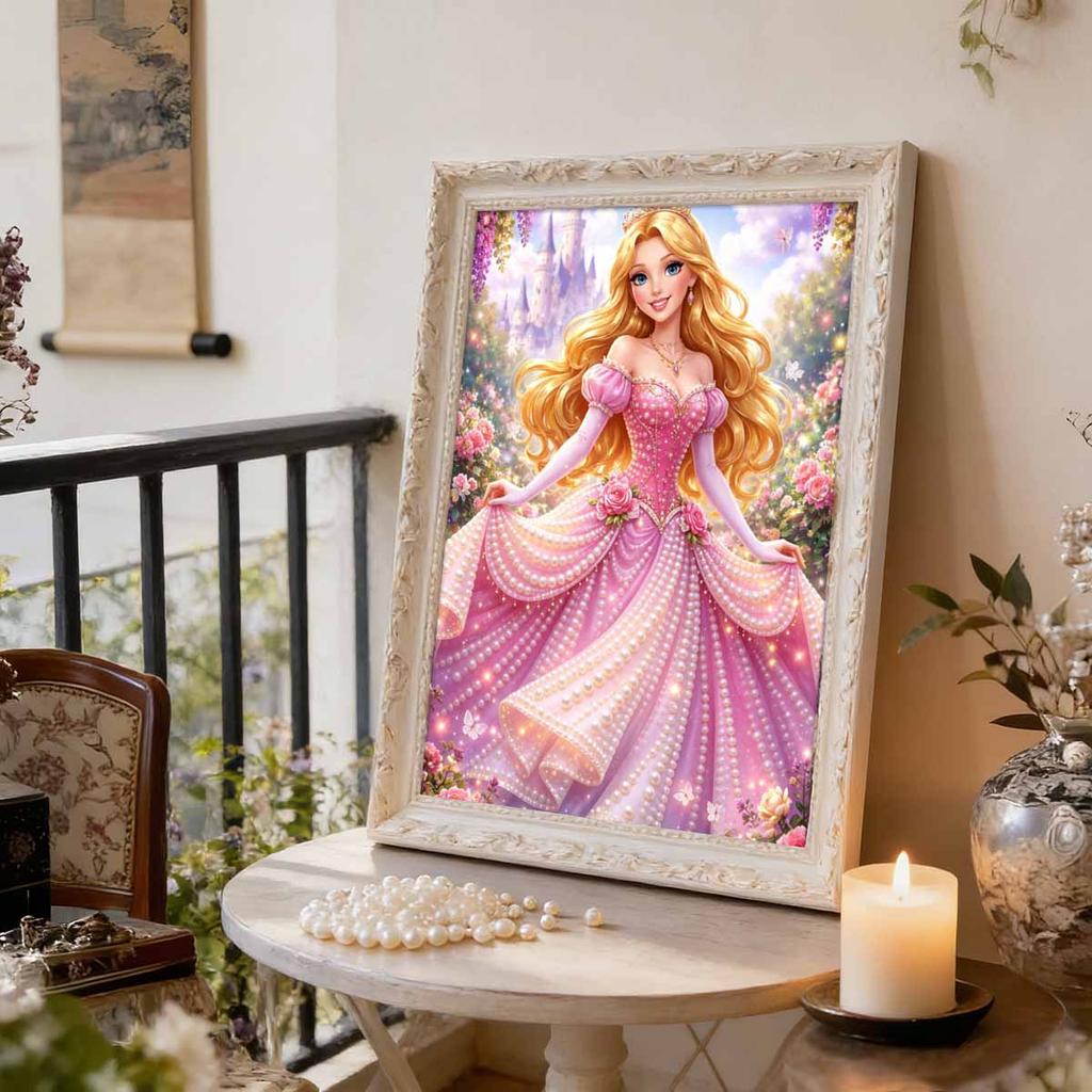 Disney Pearl Painting Rapunzel Rapunzel Castle Creative 5D Pearl Embroidery Cross Stitch Kit Handmade DIY Home and Room Decor Gift