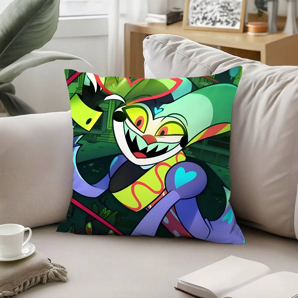 Urocza poszewka na poduszkę A-Helluva Boss-H Poszewka na poduszkę do rzucania Miękka Urocza Poszewka na poduszkę do samochodu Kanapa Poszewka na poduszkę Poliester Z zamkiem błyskawicznym