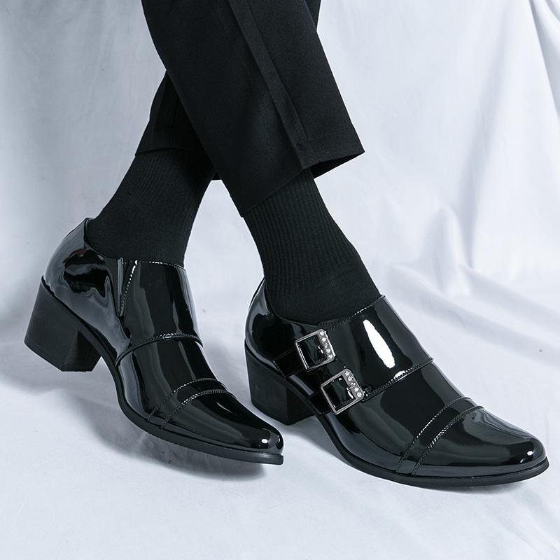 Fashion Men Italy Style High-heeled Fashion Casual Business Formal Leather Shoes Men Pointed Heightening Shoes Senior Casual Party Shoes