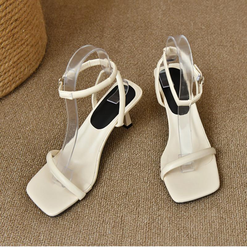 Fashion Women High Heel Sandals Summer Casual Female Woman Square Heel Open Toe Strap Ladies Wedge Shoe 2025 New Elegant Woman Heels