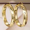 Huitan Circle Women Hoop Earrings Luxury Wedding Engagement Party Gold Color Charming Metal Accessories Trendy Noble Jewelry