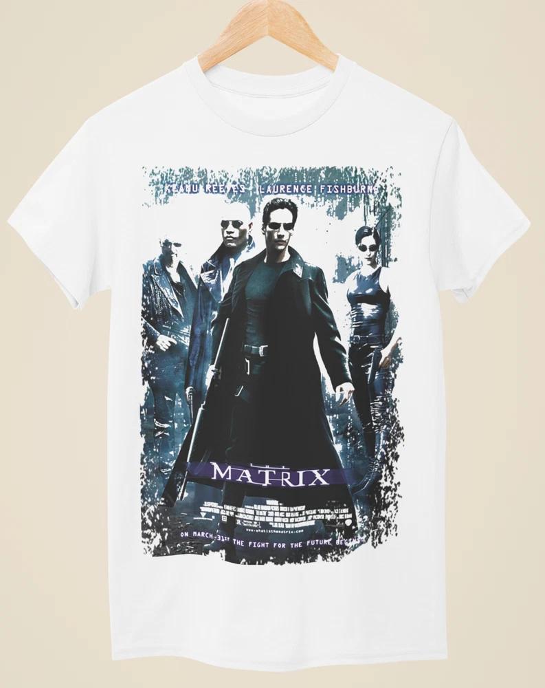 The Matrix Movie Poster Inspired Unisex White TShirt S