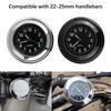 Thermometer Temp Gauge Motorcycle Handlebar Mount Clock Motorcycle Watch Waterproof Universal 22-25mm Luminous Clock