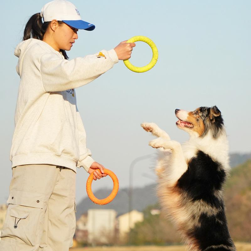 Dog Flying Disk Training Ring Puller Toy Interactive Chewing Toy for Puppy Outdoor Playing Game Durable Pet Supplies