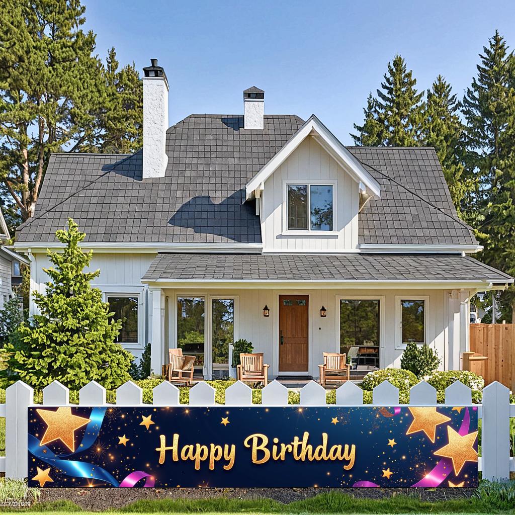 Colorful Birthday banner Eye-catching Custom Reusable Birthday backdrop Versatile Party signage for Gatherings